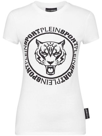 Plein Sport logo-print cotton T-shirt - women - Cotton - M - White