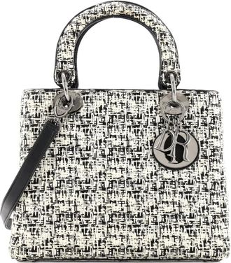 Dior Lady Dior Bag Tweed Medium satchel - Zwart