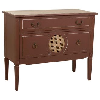 Wanderlust Deco Comoda De Madera Y Rat&aacute;n Marr&oacute;n 88x38x72