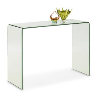 Netfurniture Alsafi Bent Glass Console Table in Clear