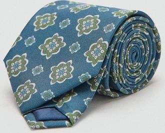 Mango Cravatta seta stampa navy - Uomo - Taglia unica - MANGO MAN