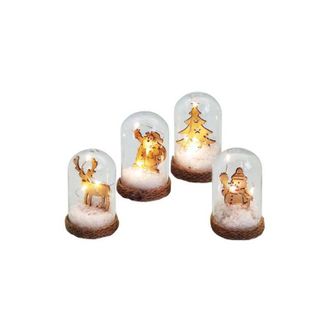 Giocoplast Natale Giocoplast Natale - mini teca in vetro 7 cm c/sogg legno led batt