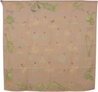 Herm&egrave;s Pre-owned Vintage Zijden Sjaal - Dames - Vintage Accessoires - Roze - ONE Size - Vintage