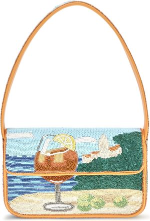 Staud Womens Shoulder Bag Tommy Sunset Spritz Rayon