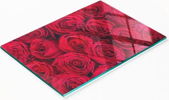 OEM Tabla De Cocina De Vidrio Templado Duradera Y Elegante Con Estampado De Rosas, 80x52 Cm
