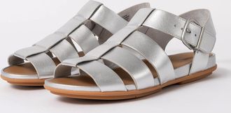 FitFlop Womens FitFlop Womens Gracie Leather Fisherman Sandals - Silver 011 - Size: 6