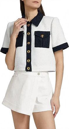 Cinq à Sept Nissy Jacket In White/navy