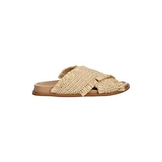Michael Kors Peyton Flat Sandal - Dames - Schoenen - Beige - Maat: 36 EU Synthetisch