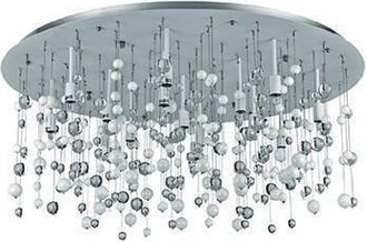 Netlighting Neve 15 Light Extra Large Glass Bubbles Semi Flush Ceiling Pendant White G9