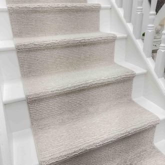 Runrug Stair Runner Carpet - Soft & Comfortable, 0.35 Inch - Quin in Ivory | Size: 66 cm x 480 cm