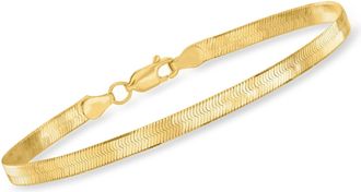 Canaria Canaria Italian 4mm 10kt Yellow Gold Herringbone Bracelet