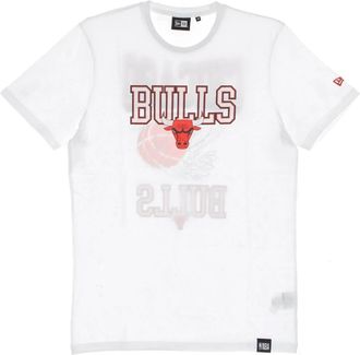 New Era New Era, Sportswear, male, White, Size: XL Chicago Bulls Basketball Hoop Graphic Tee