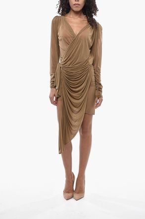 Saint Laurent Vestito Attillato e Drappeggiato Saint Laurent