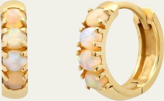 Andrea Fohrman Opal Pave Small Chubby Huggie Earrings, 3mm