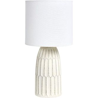 Beliani Beliani - Lampada da tavolo in ceramica Paralume in lino Lampada da comodino per salotto Bianco sporco Belihul