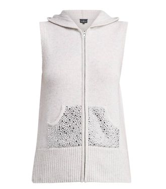 William Sharp Swarovski Crystal-Embellished Sweater Vest Size S