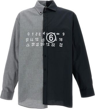 Maison Margiela Black Bicolor Two-Tone Panelled Cotton Shirt