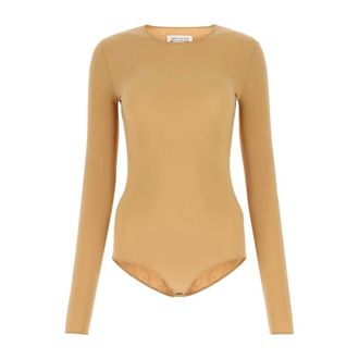 Maison Margiela Full-Body, female, Beige, 2XS, Pink Stretch Nylon Bodysuit