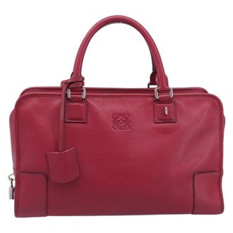 Loewe Amazona Leather Red Leather Handbag (Pre-Owned)