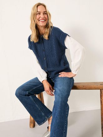 Fat Face FatFace Odette Navy Button Front 2 in 1