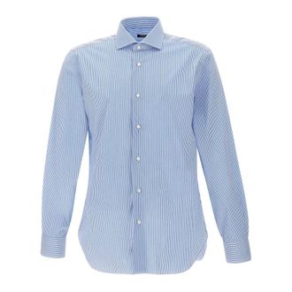 Barba Casual Shirts, male, Blue, Size: 5XL Cotton Blend Shirt