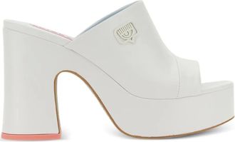 Chiara Ferragni 85mm pumps verfraaid met oogachtige plateauzool - Wit