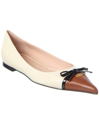 Valentino Vlogo Leather Ballerina Flat