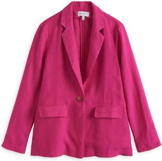 Michael Stars Womens Lottie Linen Blazer In Dark Voltage