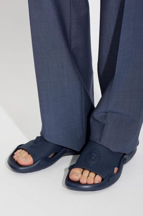 Versace Rubber Flip-flops With Medusa Head, Mens, Navy Blue