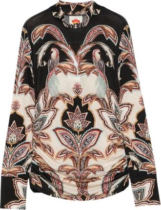 Farm Rio Tapestry Dream Jersey Blouse met Lange Mouwen - Dames - Longsleeves - Veelkleurig - S - Tops