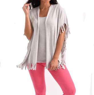 French Kyss Nea Fringe Kashmira Shawl In Gray
