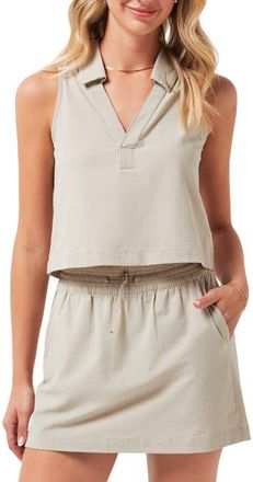 Travis Mathew Timeless Breezeblend Sleeveless Polo in Island Fossil at Nordstrom, Size X-Small