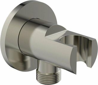 Ideal Codo De Conexi&oacute;n A Pared Ideal Rain Con Soporte De Ducha Redondo Silver Storm Ideal Standard