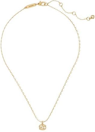 Kate Spade New York WhatS Your Sign Cancer Mini Pendant Womens Necklace Clear/Gold, Cubic Zirconia