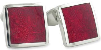 David Donahue Sterling Silver Cuff Links in Burgundy at Nordstrom