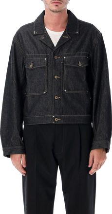 Christophe Lemaire Trucker Jacket With Studs Studded Heavy Denim Jacket