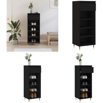 vidaXL Scarpiera Nera 40x36x105 cm in Legno Multistrato - Scarpiera nera - Scarpiera per scarpe