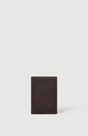 Brunello Cucinelli Smooth calfskin card holder in Brown at Nordstrom