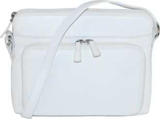 CTM Womens Leather Shoulder Bag Purse with Side Organizer