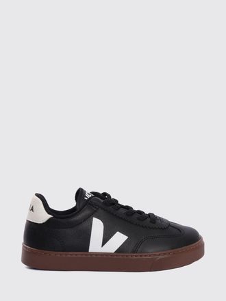 Veja Kids Volley Leather Slip-On Sneakers with Elastic Laces