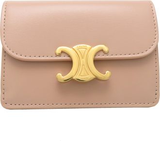 Celine Beige Leather Card Wallet (Pre-Owned)