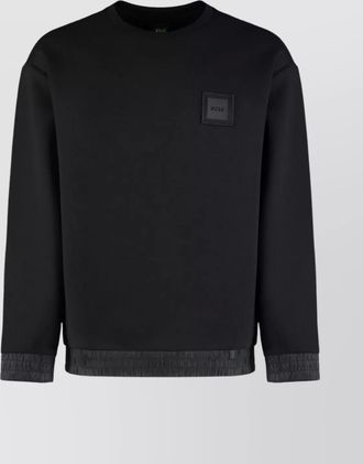 HUGO BOSS crew-neck cotton blend sweatshirt
