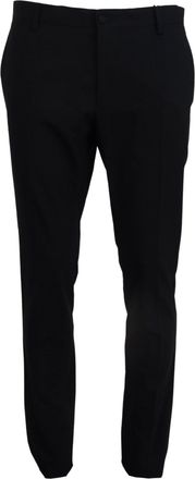 Dolce & Gabbana Blue Wool Stretch Dress Formal Slim Fit Mens Pant