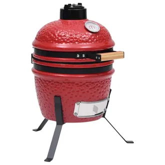 vidaXL Vidaxl - 2 En 1 Barbacoa Ahumadora Kamado De Cer&aacute;mica Rojo 56 Cm