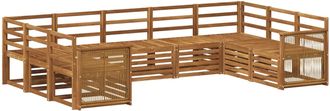 vidaXL Conjunto De Sof&aacute;s De Exterior 7 Uds. Natural Vidaxl