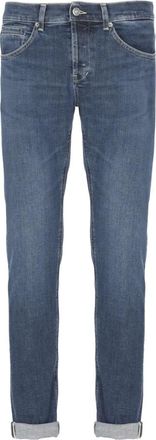 Dondup Jeans, Heren, Blauw, W32, Katoen, Blauwe Katoenen Jeans met Vijf Zakken