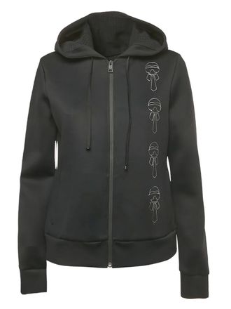 Fendi x Karl Lagerfeld graphic-print zip-up hoodie - Black