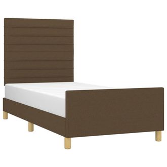 vidaXL Estructura De Cama Sin Colch&oacute;n Tela Marr&oacute;n Oscuro 80x200 Cm Vidaxl