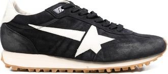 Golden Goose Marathon In Blue Navy Suede With White Leather Star And Heel Tab Sneakers