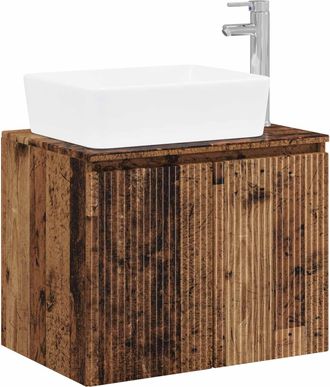 vidaXL Juego De Muebles De Ba&ntilde;o Madera Envejecida Madera De Ingenier&iacute;a Vidaxl